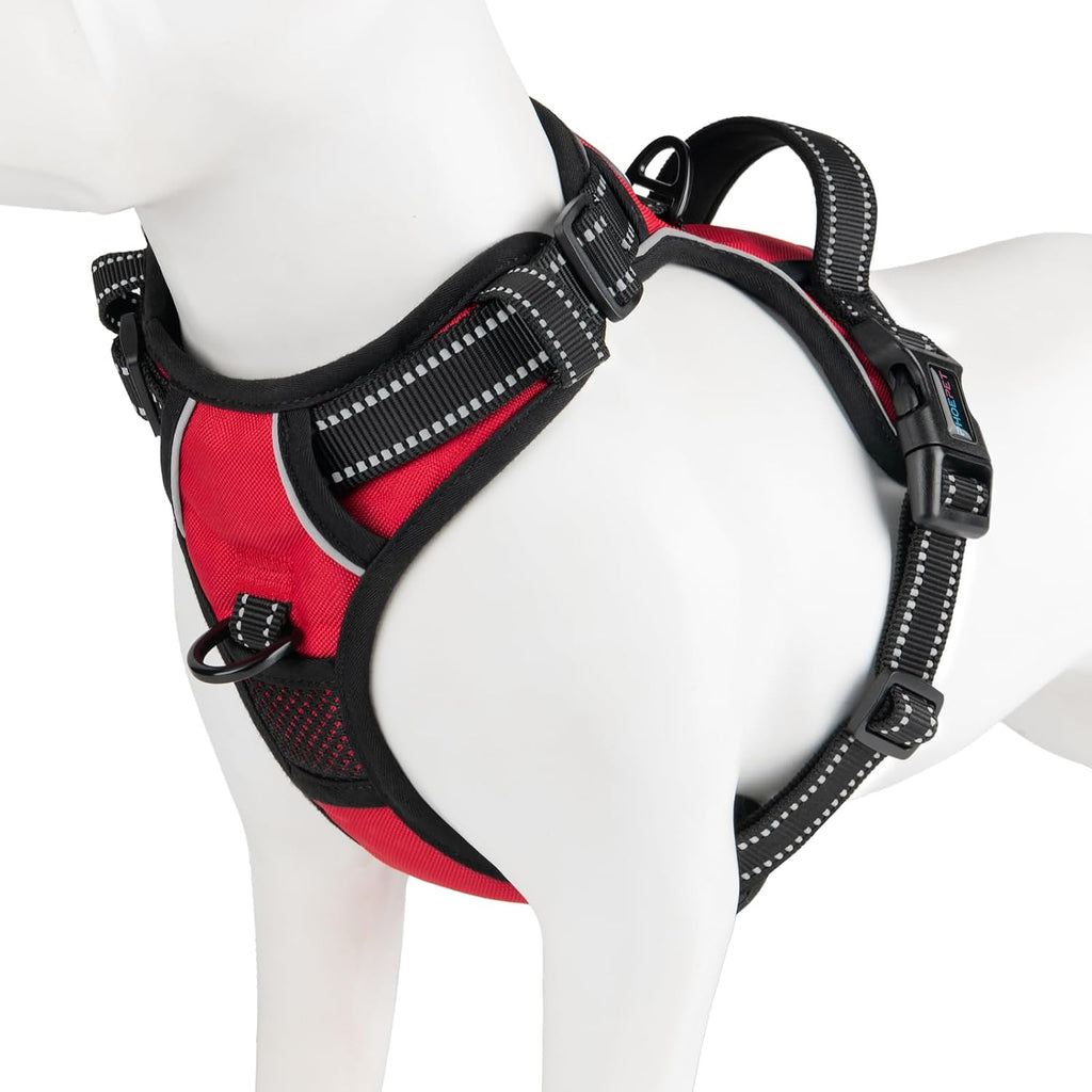 PHOEPET No Pull Dog Harness Medium Reflective Front Clip Vest with Handle, Adjustable 2 Metal Rings 2 Buckles(M, Grey) - Image 14
