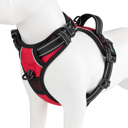 PHOEPET No Pull Dog Harness Medium Reflective Front Clip Vest with Handle, Adjustable 2 Metal Rings 2 Buckles(M, Grey) - Image 14
