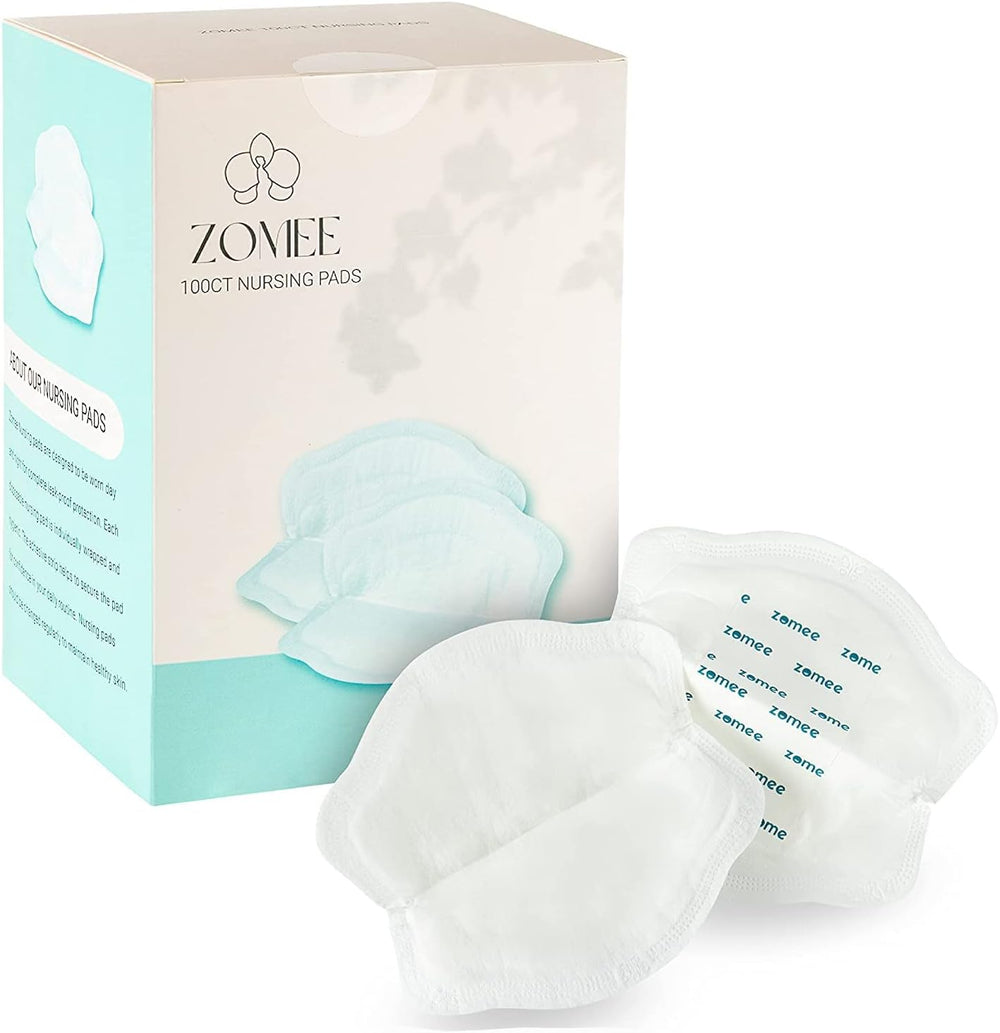 Zomee disposable breast pads 100 count front packaging view