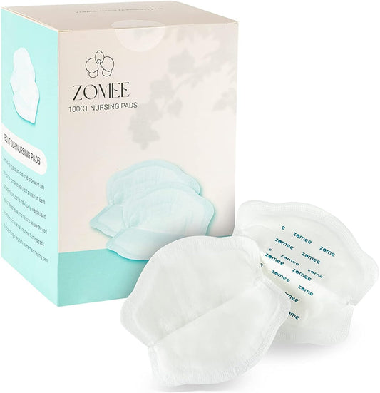Zomee disposable breast pads 100 count front packaging view