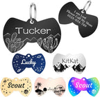 Personalized Dog Tags and Cat Tags, Stainless Steel Pet ID Tags, Collar Charm Engraved on Both Sides, up to 4 Lines of Custom Text, Various Patterns and Colors Options (Butterfly) - Image 13