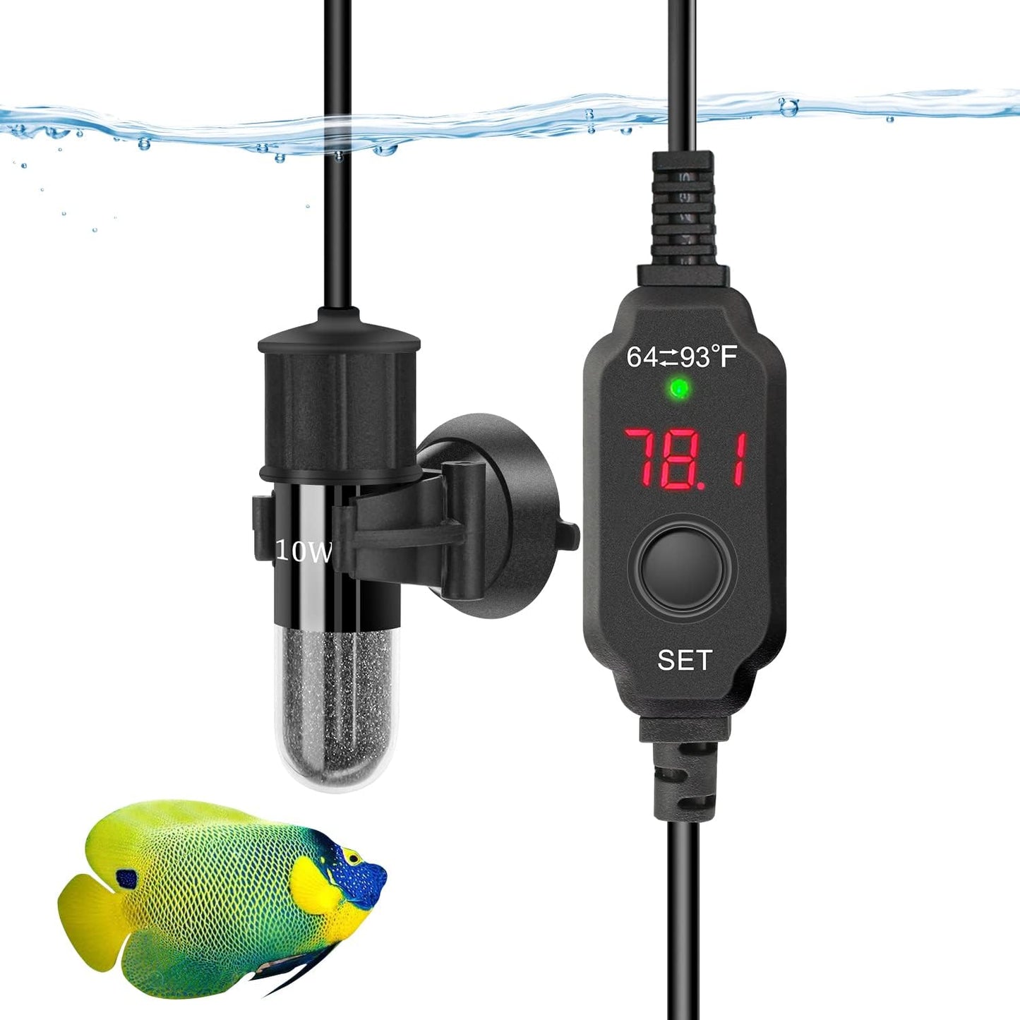 YOFOTHS Adjustable Mini Aquarium Heater 0.5/1/2/3 Gallon Submersible Small Fish Tank Heater 10W/20W/30W Digital Display Thermostat External Temperature Controller - Image 10