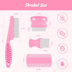 Close up of Kerros fine-toothed stainless steel lice removal comb