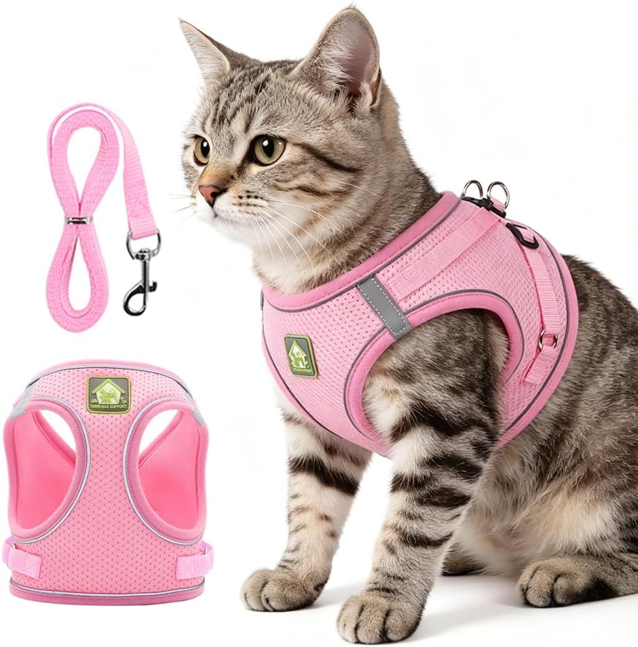 Cat Harness and Leash, 2026 New Step-in Escape Proof Cat Leash and Harness Set for Small Medium Large Cats, Breathable Adjustable Vest Harnesses with Reflective Strip for Outdoor Walking (Blue, M) - Image 11