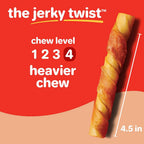 Side view of Hartz Oinkies pork and chicken jerky twists