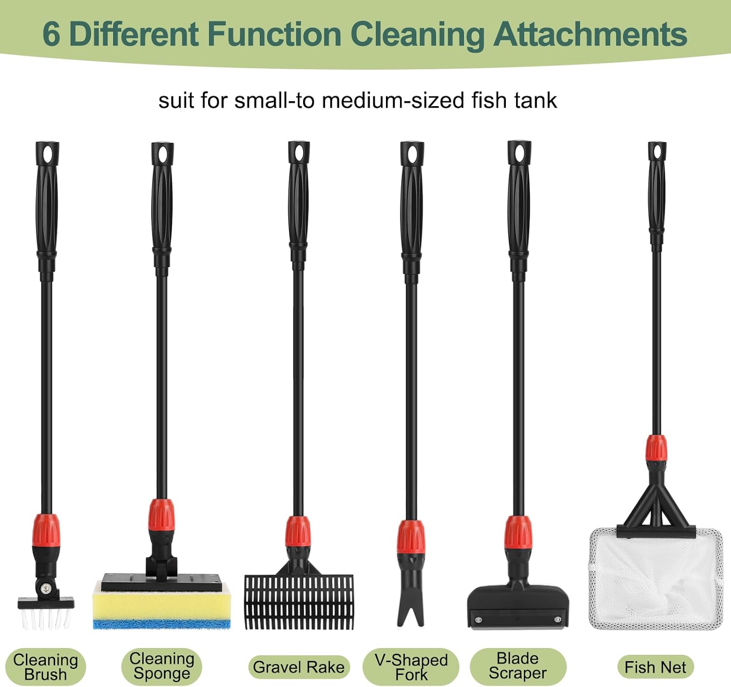 Hygger firm scrub brush cleaning aquarium corner and airstone