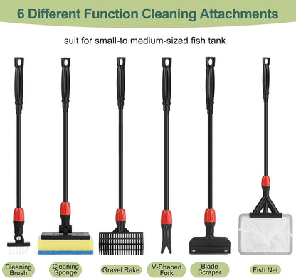 Hygger firm scrub brush cleaning aquarium corner and airstone