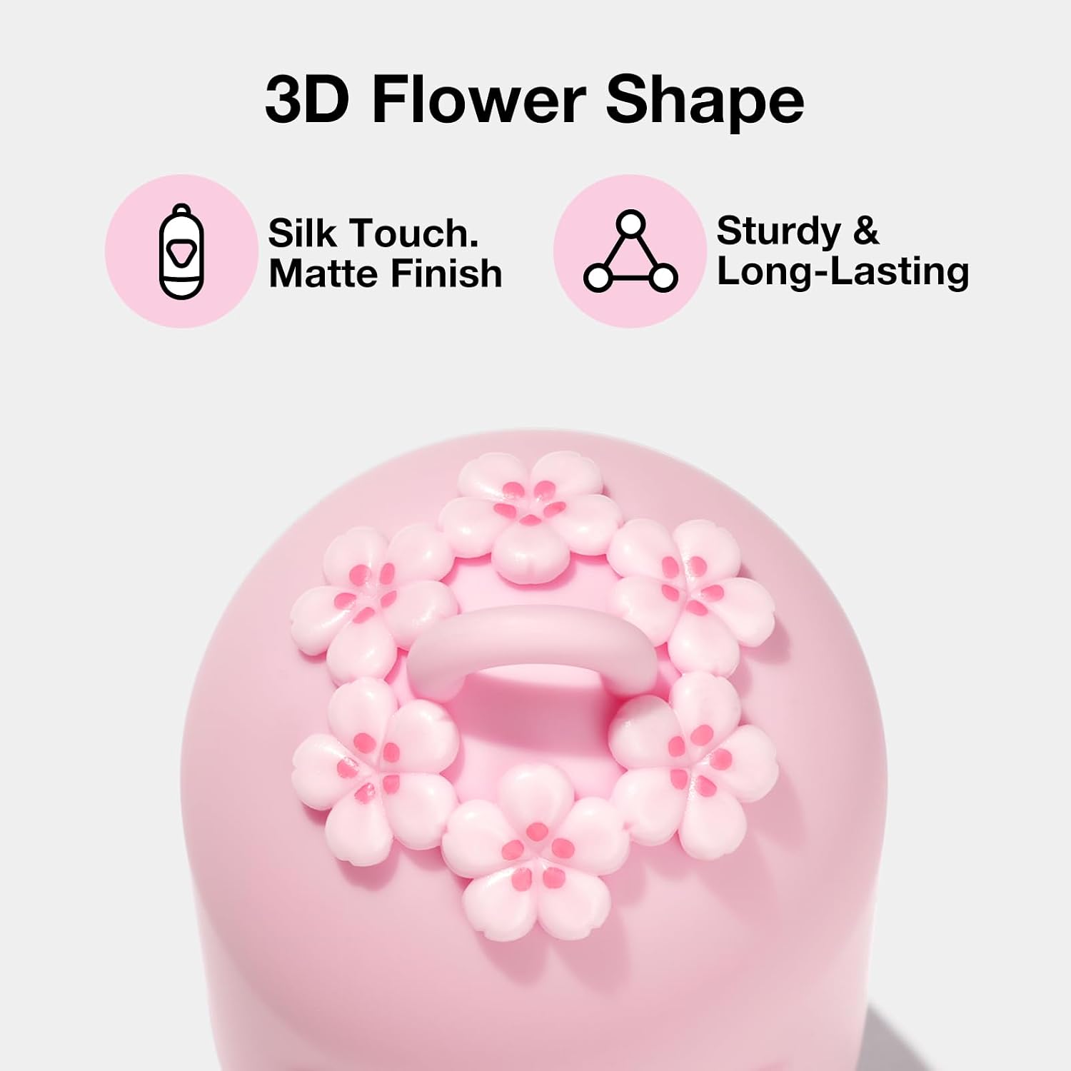 Pink VETRESKA flower poop bag holder attached to a dog leash