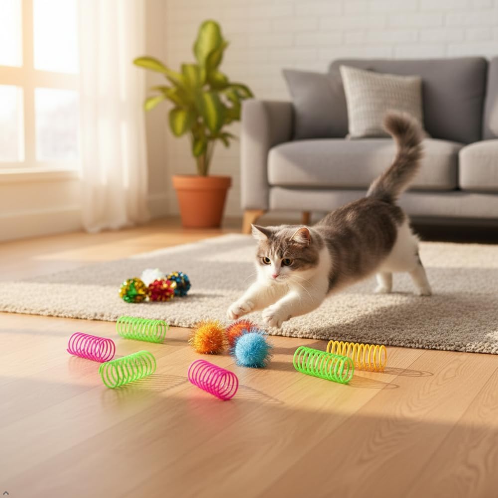 Full collection of thirty pieces of imported non-toxic cat toys