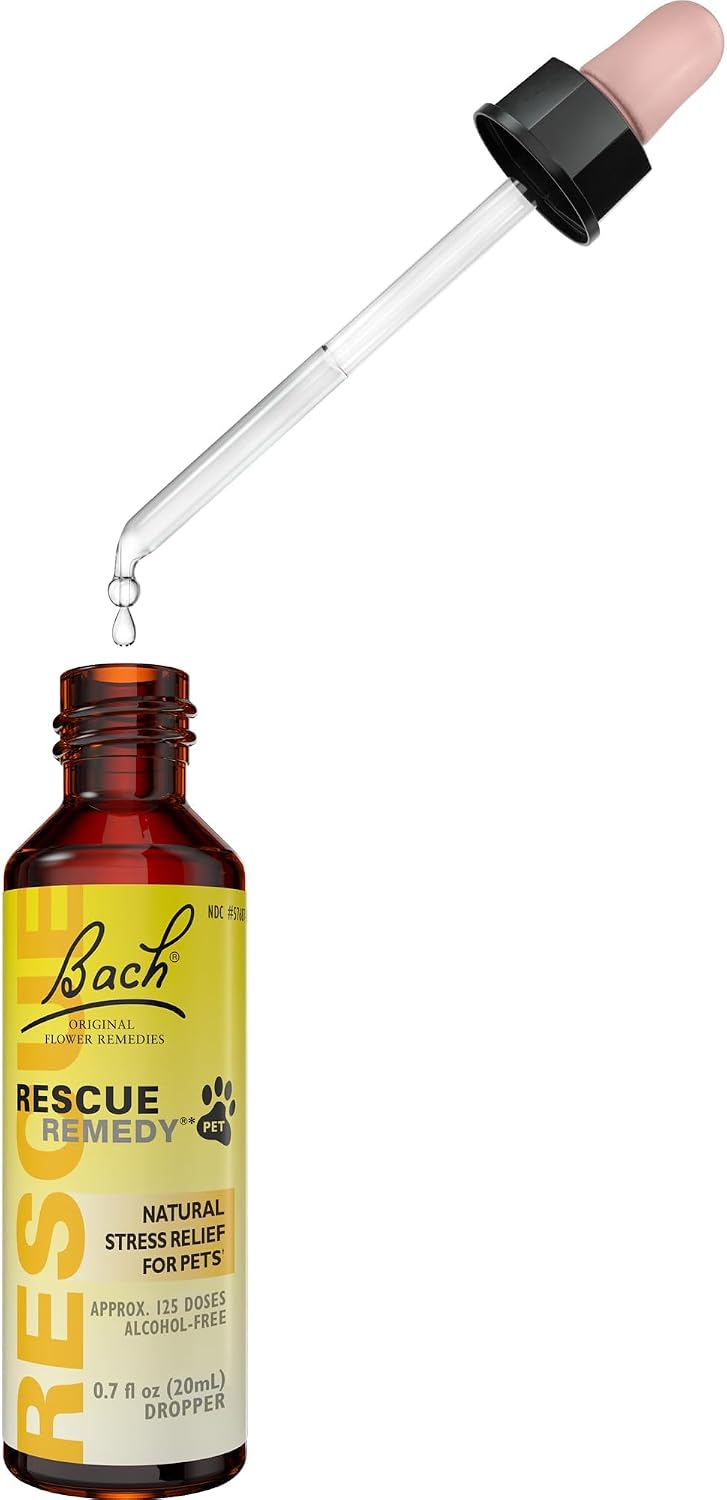 Bach homeopathic remedy for treating noise and travel anxiety in domestic pets