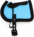 Professional Equine horse quilted bareback pad front view turquoise equestrian saddle pad
