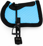 Professional Equine horse quilted bareback pad front view turquoise equestrian saddle pad