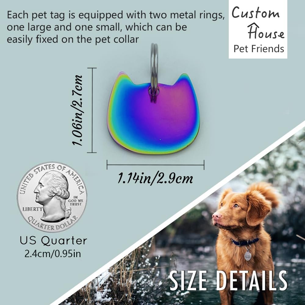 Diaoketags lightweight custom pet tag in multiple color options including black silver and gold