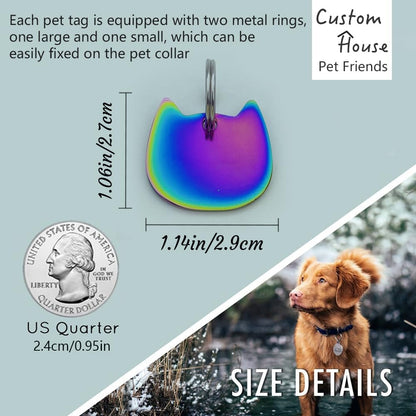 Diaoketags lightweight custom pet tag in multiple color options including black silver and gold