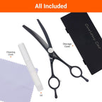 DRGSKL curved thinning shears packaged view displaying the premium construction quality for home grooming.