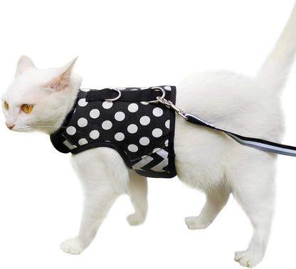 Cat Harness and Leash for Walking Escape Proof Breathable Mesh Fabric, Solid Blue, Large, Adjustable Cat Walking Jackets, Padded Stylish Cat Vest - Image 15