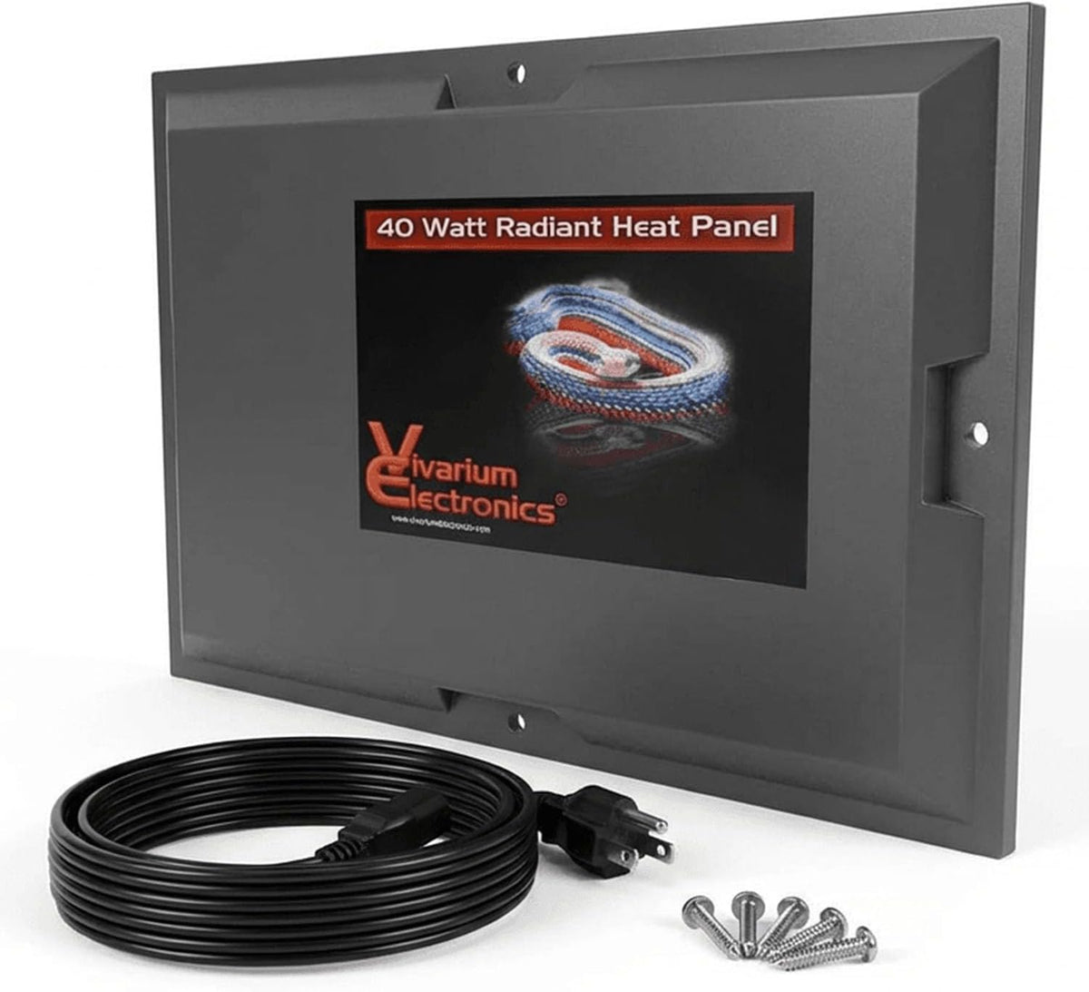 Vivarium Electronics radiant heat panel retail packaging highlighting the premium quality reptile safe build.