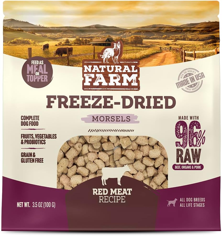 Natural Farm Freeze-Dried Chicken Patties for Dogs - 96% Raw Chicken & Organs, Complete Meal or Food Topper, Grain-Free, Gluten-Free, Probiotics for Digestion, All Life Stages - 14oz Bag - Image 10