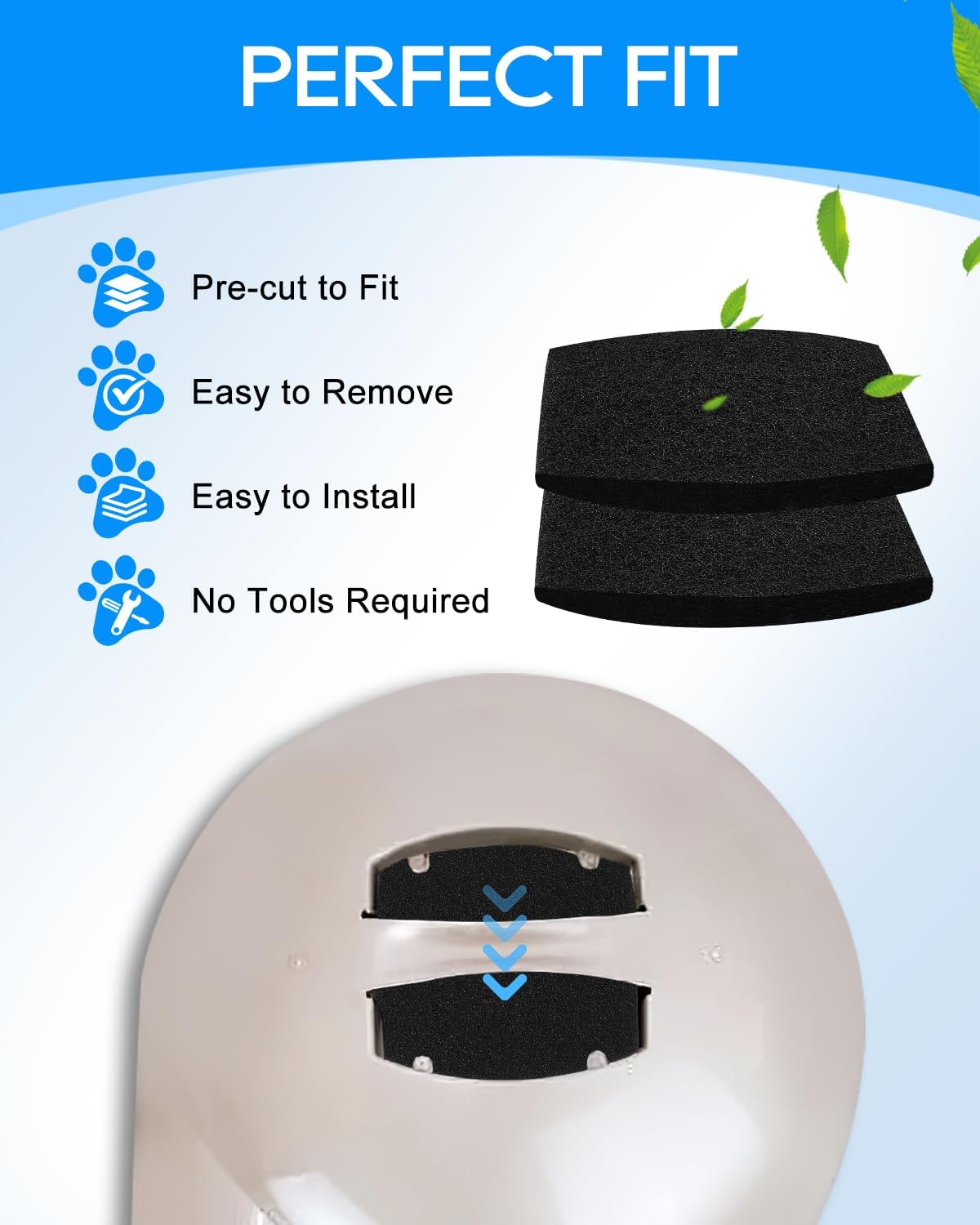 Natural coconut shell activated carbon filter for indoor pet odor control
