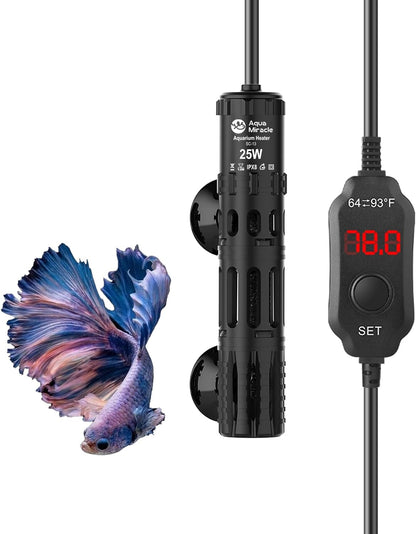 AquaMiracle Submersible Aquarium Heater, 50W Fish Tank Heaters with LED Digital Temp Display, Dry-Run Auto Power-Off & Overheat Protection, for Freshwater and Saltwater Tanks (5-10 Gal) - Image 11