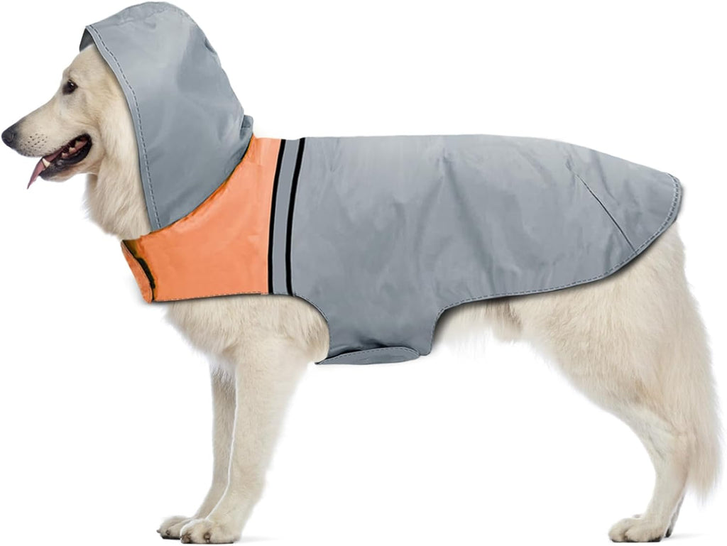 Dog Raincoat with Reflective Strip, Ultra Light Breathable Waterproof Dog Rain Jacket, Adjustable Waterproof Dog Raincoat with Hood, Suitable for Small, Medium, and Large Dogs (Grey, M) - Image 9
