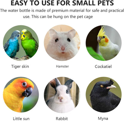 Small Animal Water Bottle 2 Pack, No Drip Guinea Pig Water Bottle & Rabbit Water Dispenser, 350ml Leakproof Pet Water Dispenser for Hamster, Bunny & Small Pet Cage Accessories - Image 5