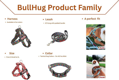 Bullhug dog harness branding patch and attachment point