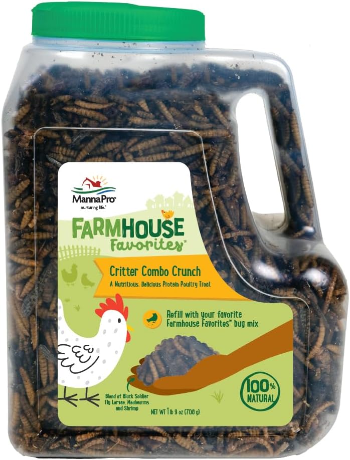 Manna Pro Farmhouse Favorites Beetle Bliss Poultry Treat - Blend of Mealworms and Beetles - All Natural Treat for Chickens, Ducks, Geese, Turkeys, & Guinea Fowl - 45% Protein - 25oz - Image 9