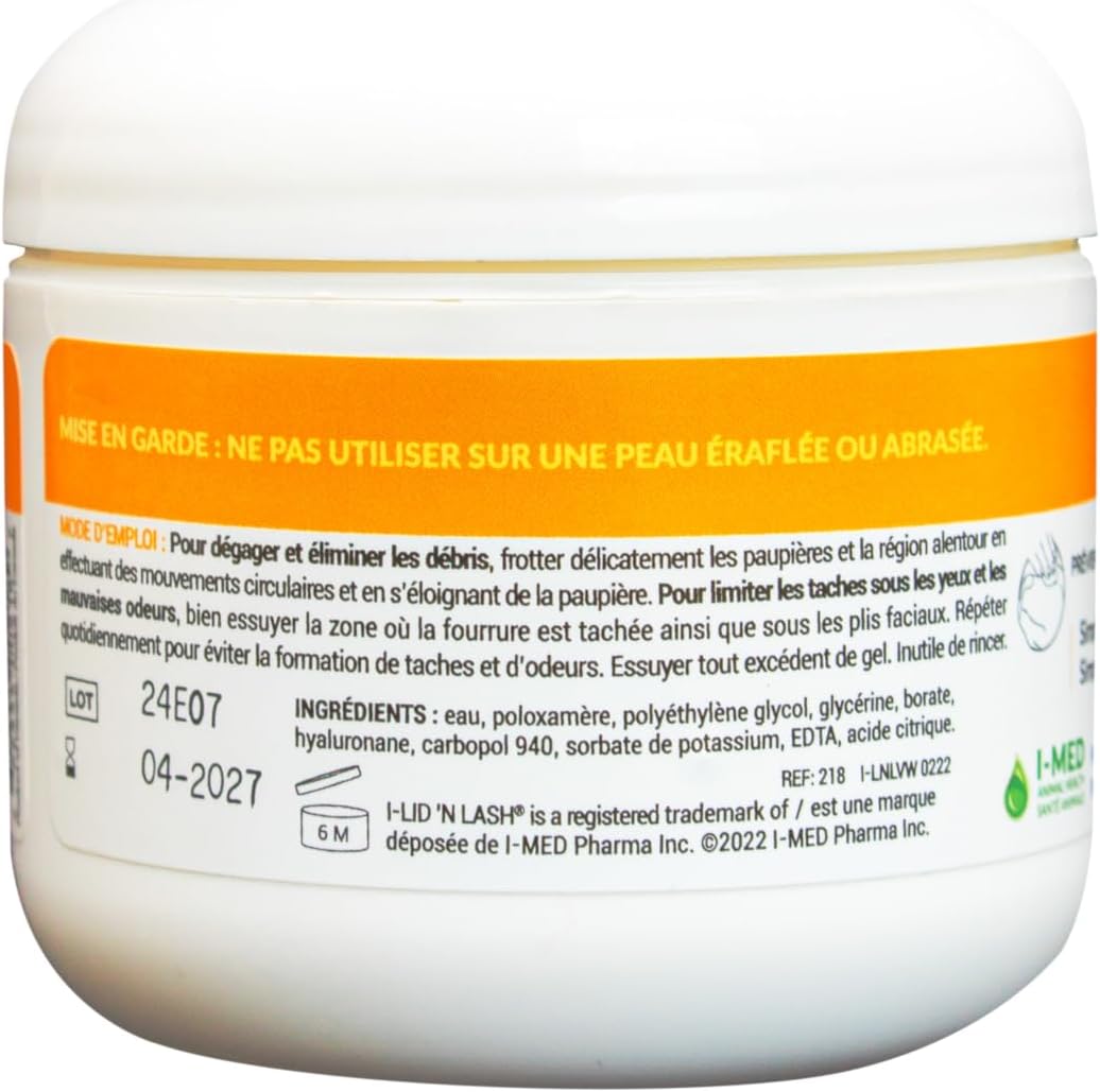 Gentle daily dog wrinkle and eyelid cleanser packaging details