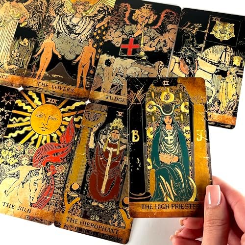 Crafterian tarot cards shown with storage box and gift bag