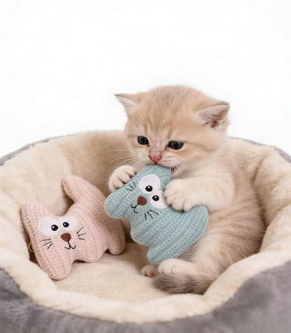 VisnzvLux kitten stuffed animal showing lightweight design for easy tossing.
