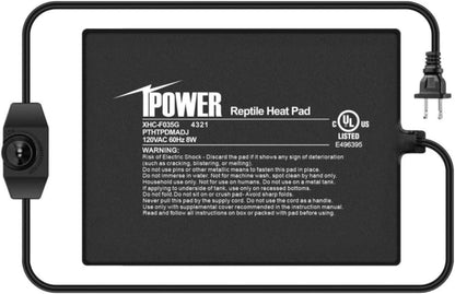iPower 8X12 Inch Reptile Heat Pad Under Tank Heater Terrarium Warmer Heating Mat for Turtles Lizards Frogs and Other Small Animals - Image 14