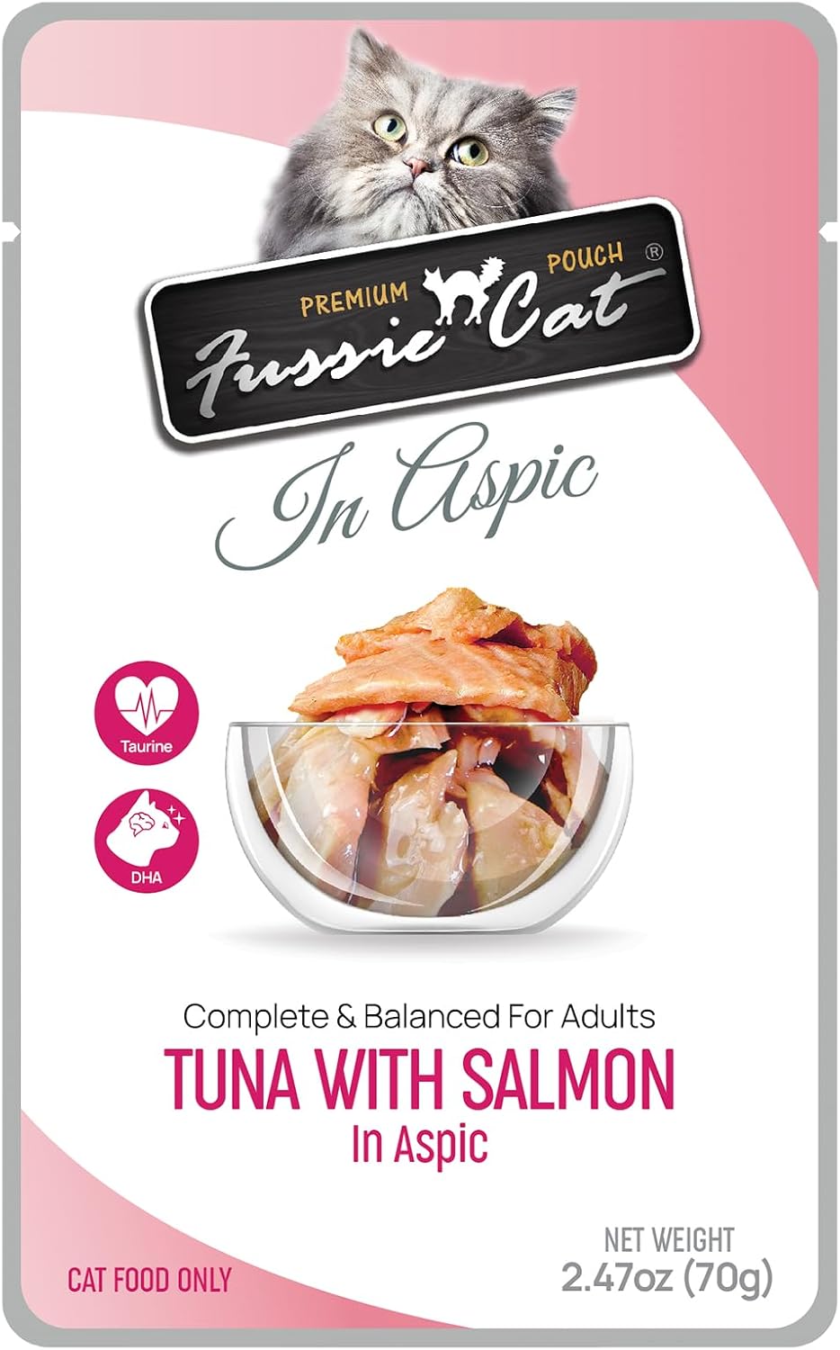 DHA and omega rich wet cat food pouches from Fussie Cat imported directly for Indian pet owners