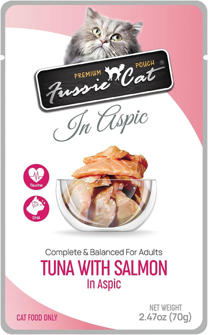 DHA and omega rich wet cat food pouches from Fussie Cat imported directly for Indian pet owners