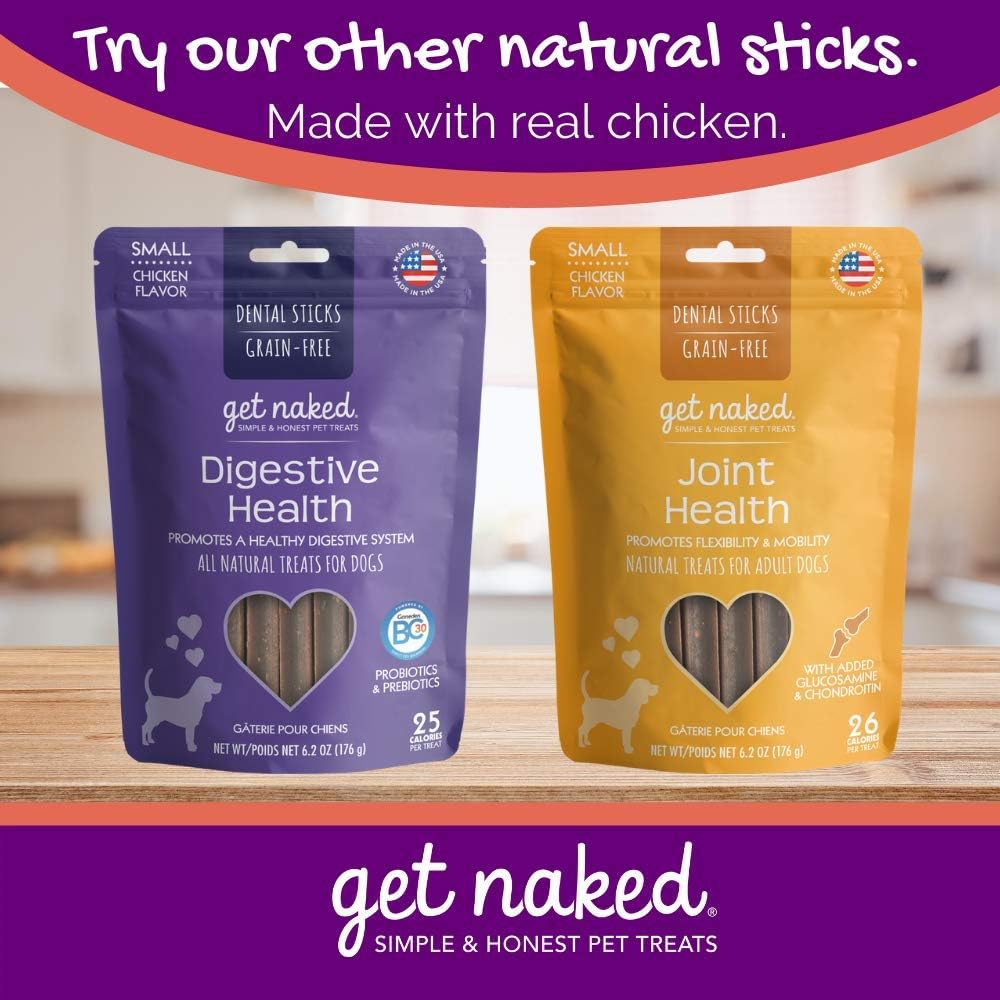 Get Naked premium imported dental sticks for small breeds texture close up