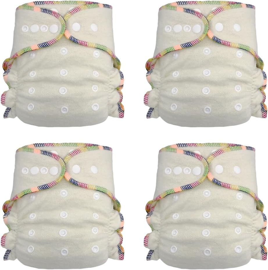 Ecoable Overnight Hemp Fitted Cloth Diaper front view with snap buttons