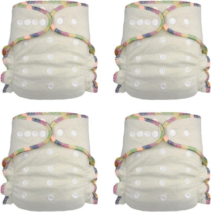 Ecoable Overnight Hemp Fitted Cloth Diaper front view with snap buttons