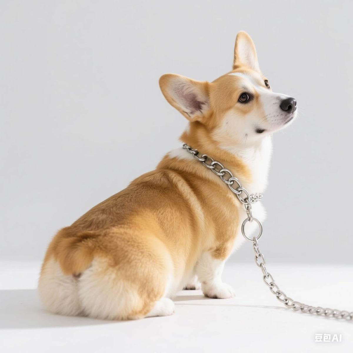 Pimaodog heavy duty slip martingale dog collar close up on stainless steel links