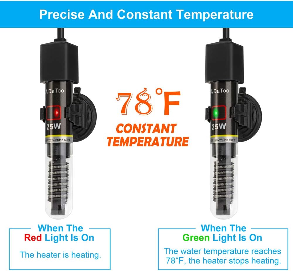 DaToo fish tank heater with free adhesive thermometer sticker