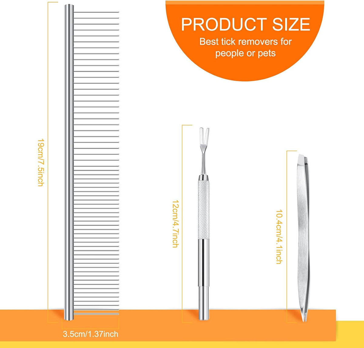 Dual-sided stainless steel grooming comb for pets