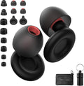 Funsound reusable noise reduction ear plugs front view showing black and red design