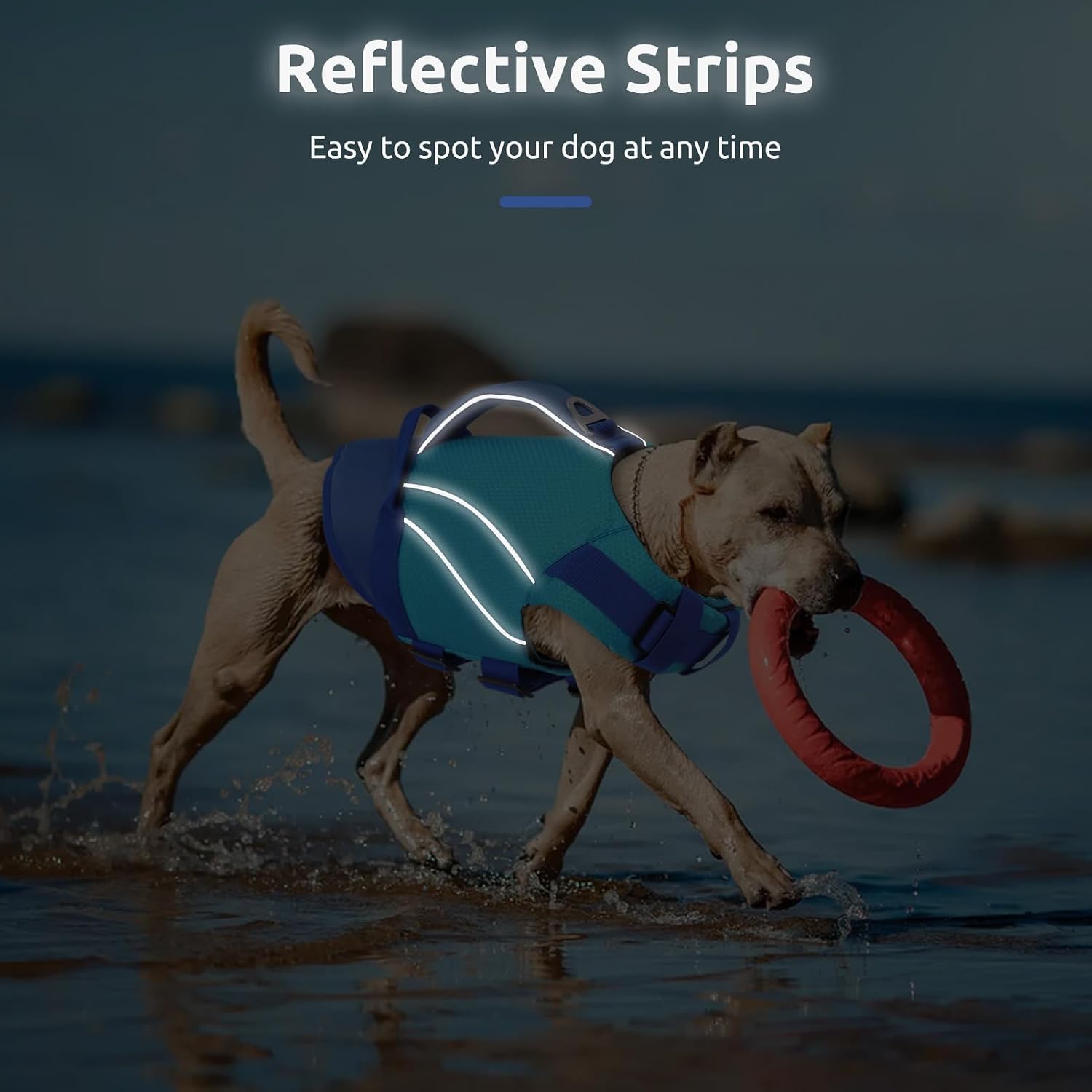 Waterproof nylon dog swimming vest with quick release buckles