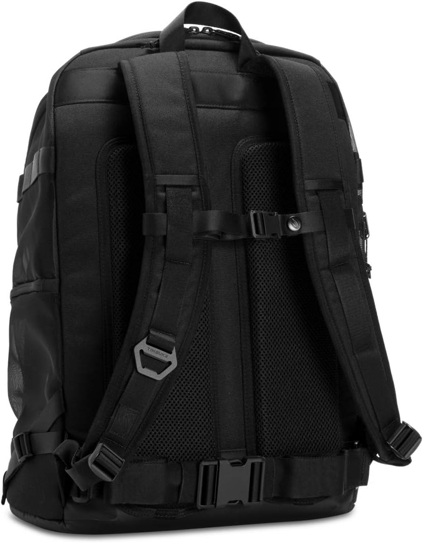 Timbuk2 medium size pet travel pack displaying padded airmesh back panel and ergonomic shoulder straps