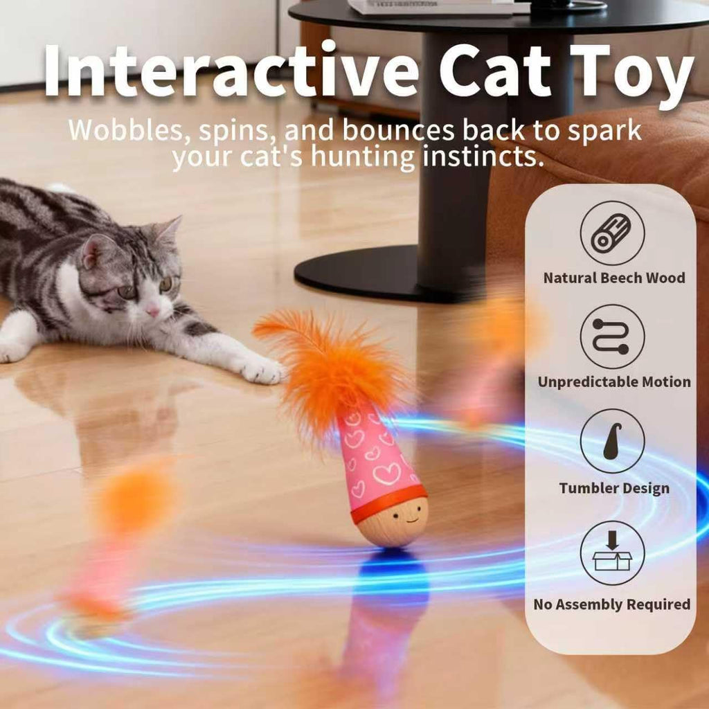 Lulu's world purple wizard hat cat tumbler toy close up design