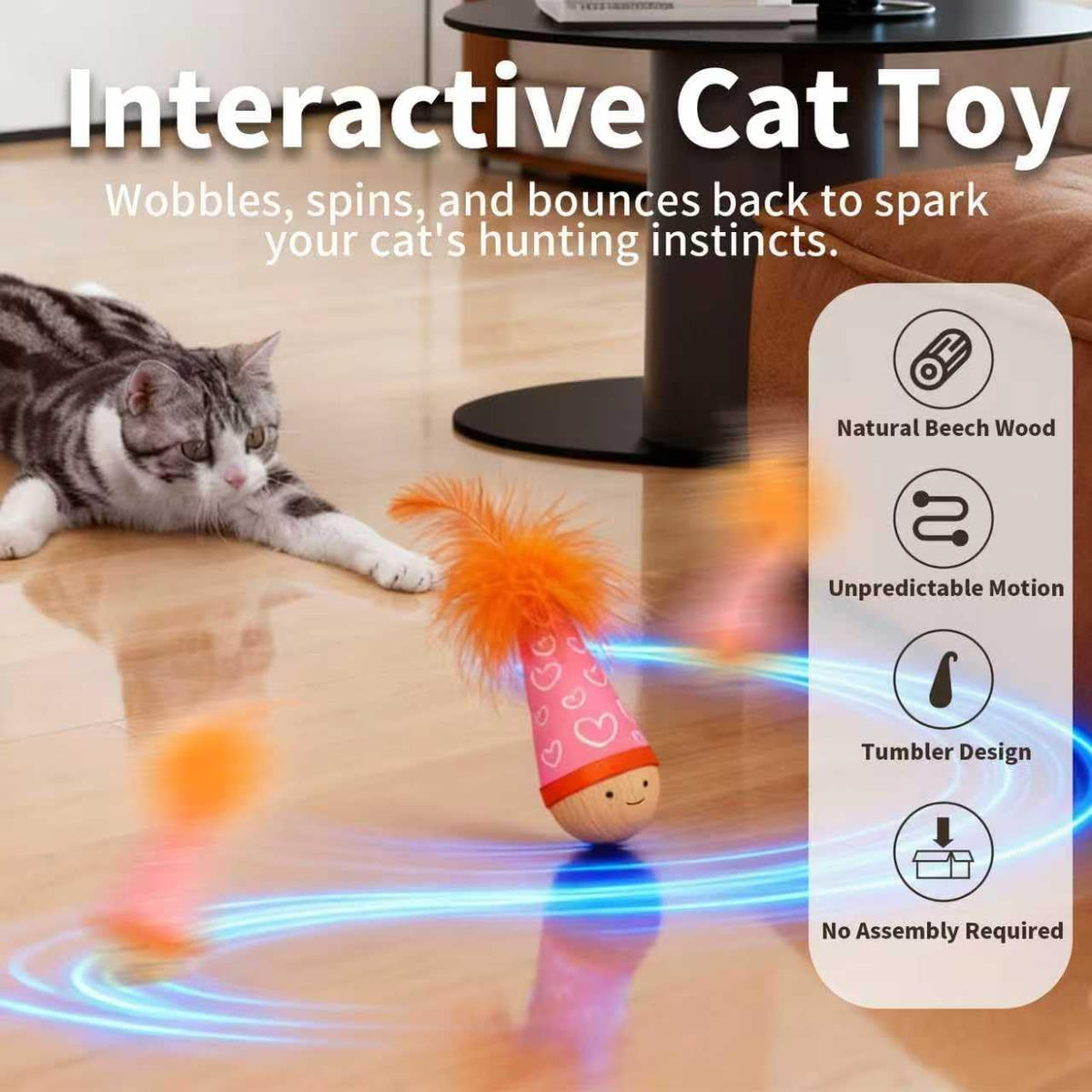 Lulu's world purple wizard hat cat tumbler toy close up design
