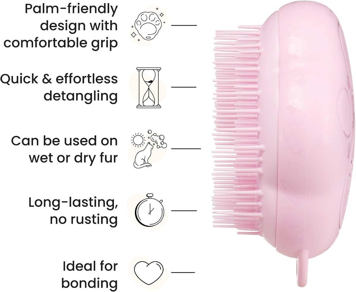 Side profile of Tangle Teezer cat brush for short to medium hair