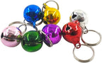 DEVILMAYCARE Pack of 7 Metal Jingle Bells front view displaying vibrant random colors for pet collars.
