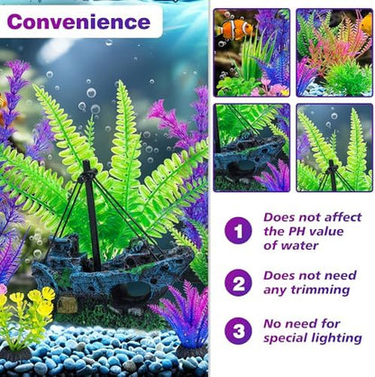 Imported USA premium fish tank ornaments installed in a clean aquarium.