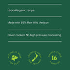 Huntaway raw dog food nutritional facts label
