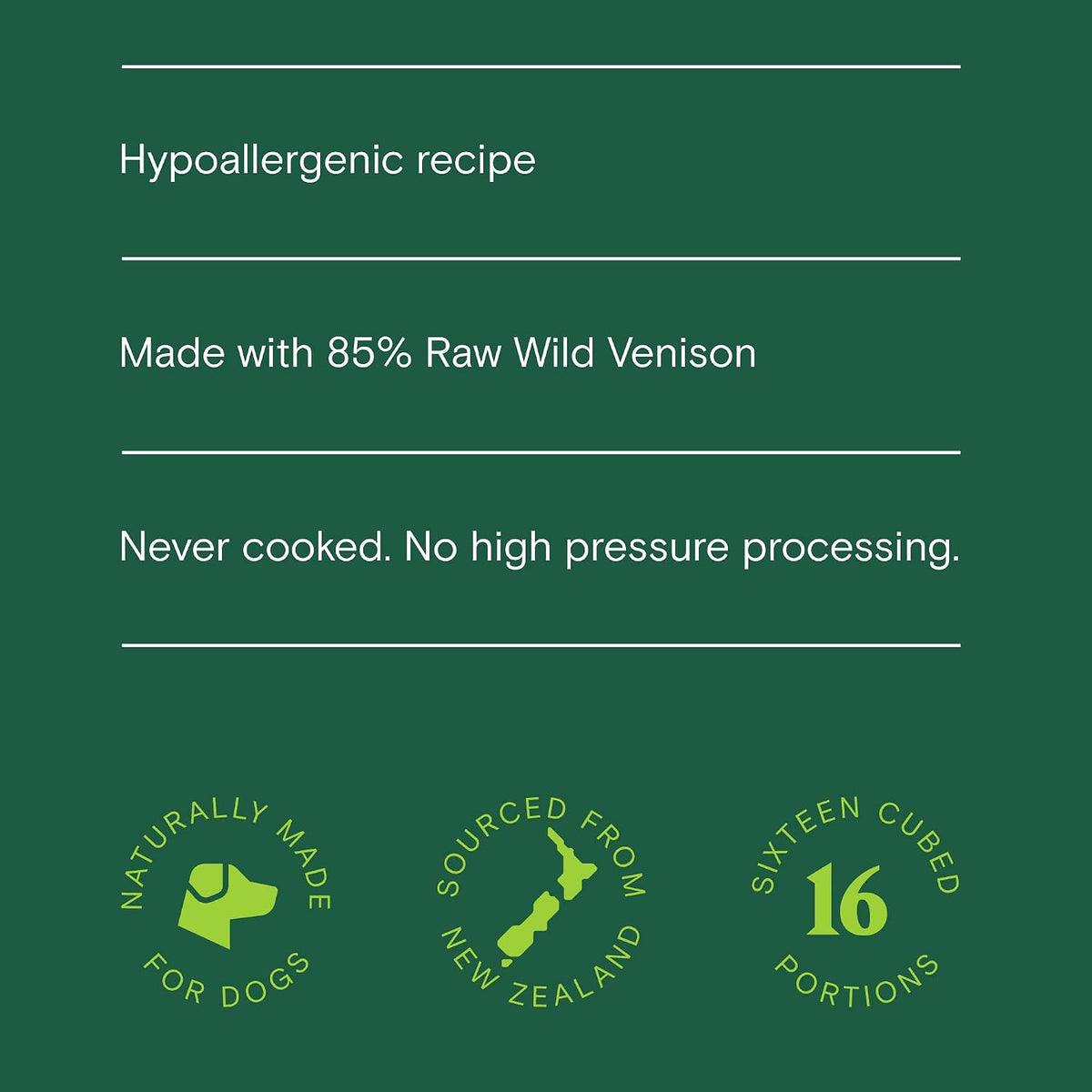 Huntaway raw dog food nutritional facts label